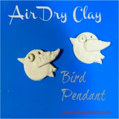 air drying clay pendant bird